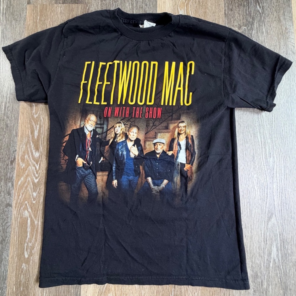 Fleetwood Mac T-Shirt Unisex Medium Black 2014 World Tour On With The Show Band